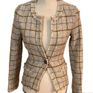 Etoile Isabel Marant Plaid One Button Blazer Sz-2/34